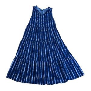 OLD NAVY DRESS BLUE IKAT SLEEVELESS MAXI DRESS SIZE SMALL